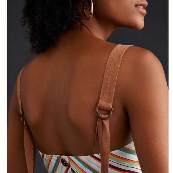 Anthropologie Maeve Square Neck Striped Midi Dress - Picture 4 of 12